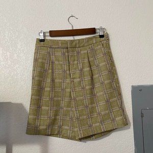 Green Gingham Culottes Shorts